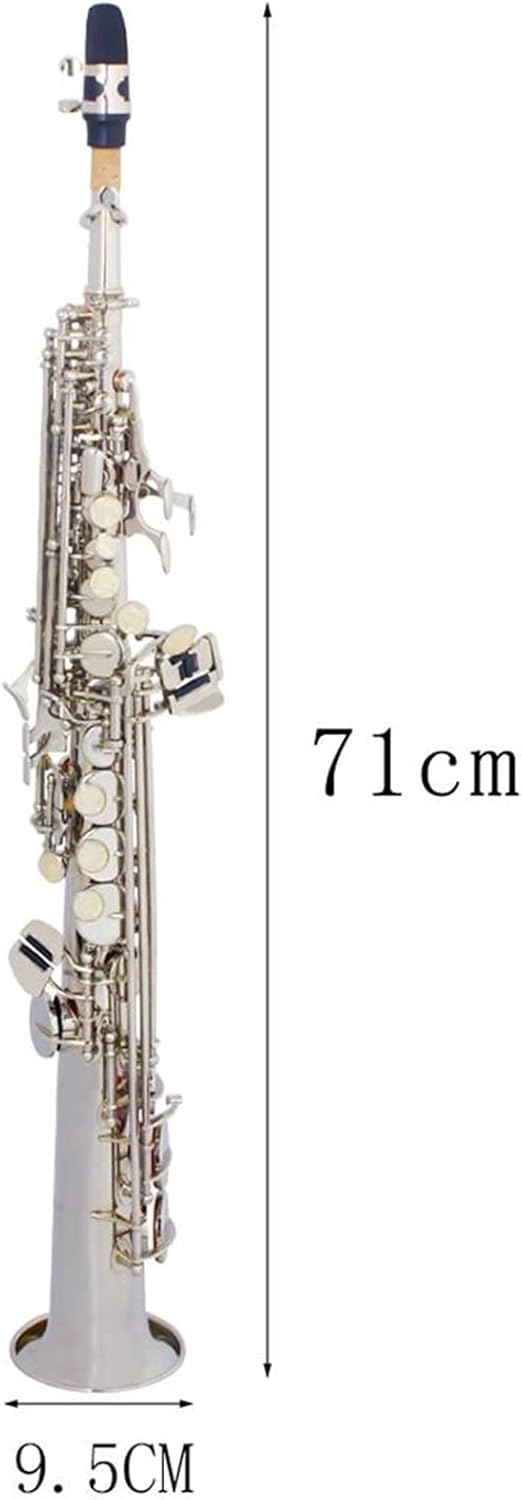 Bb Saxophone Straight Brass Saxophone Professional Woodwind Music Instrument with Accessories