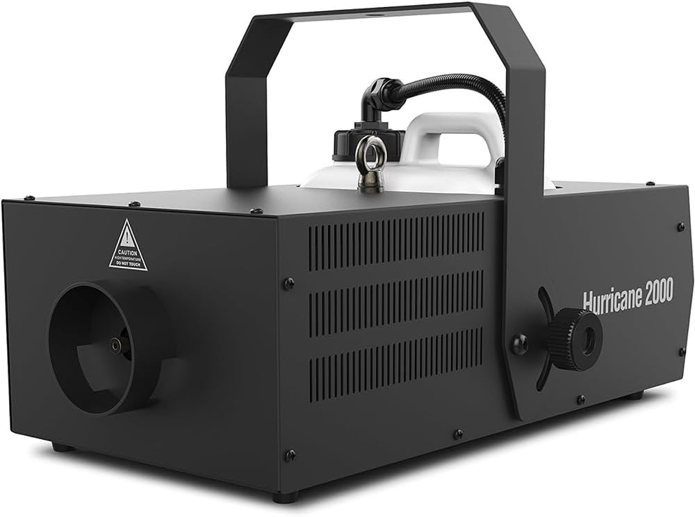 Chauvet H2000 Hurricane 2000 High-volume Fog Machine Bundle w/Pig Hog PHDMX10 Lighting Cable and Liquid Audio Polishing Cloth