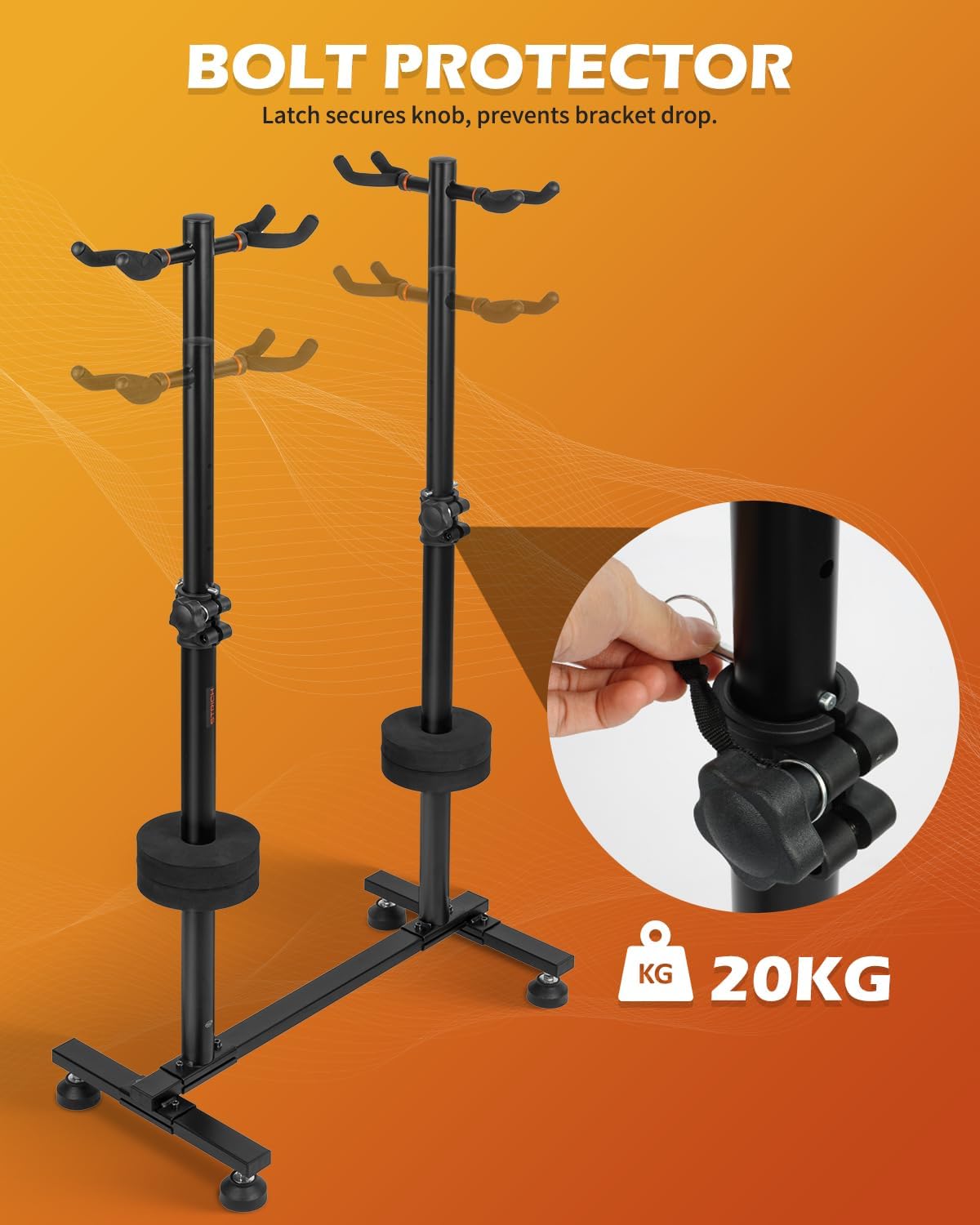 STRICH Guitar Stands Floor, 4 Adjustable Guitar Stand Holder, Heavy Duty 4 Guitar Stand for Acoustic Electric Guitars Bass Banjos, Folding Multi Guitar Stands 4-Holder, FH-S4U Black