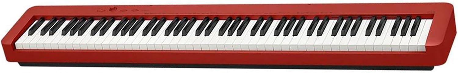 Beginner Electric Digital Piano Electric Piano 88 Keys Weight Hammer Recording Function Stylish And Portable Supports Two Power Supply(Red)