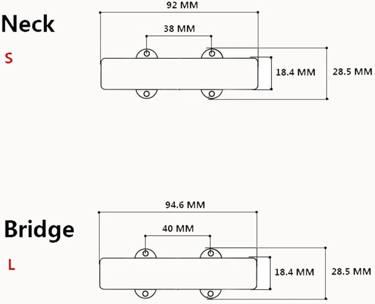 Guitar Pickups 1 Set Black Active Bass Guitar Pickup for Electric Bass Guitar Accessories