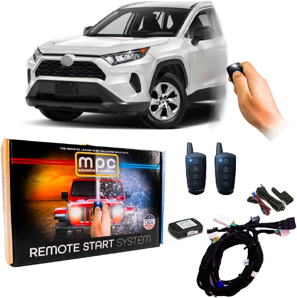 MPC Remote Start Kit Compatible with Toyota RAV4 2019-2021 - Push-to-Start - Plugin T-Harness - (2) Extended Range 4-Button 2-Way Remotes - Up to 3,000 ft Range - USA Tech Support