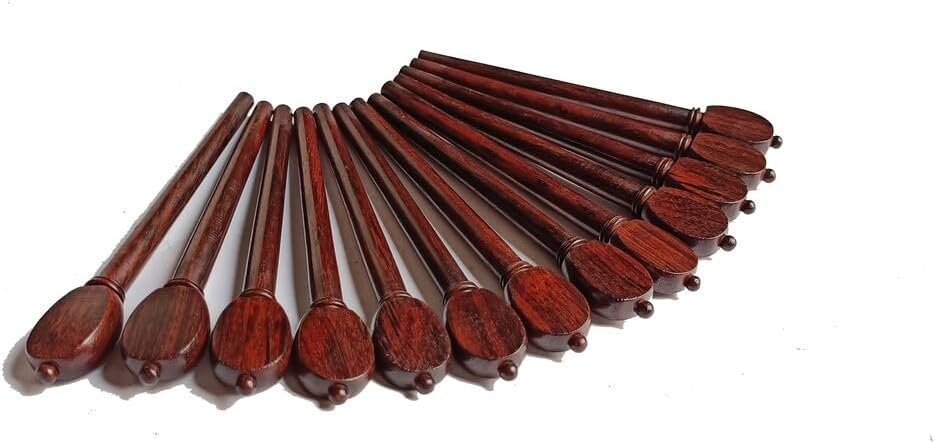 Set of 13 Handmade Lute Pegs for Lute Musical Instruments – AAA Quality Ebony, Boxwood, or Rosewood – Traditional Peg Set for Baroque Lutes– Music Instrument (EBONY WOOD 7.5/5.5/85)