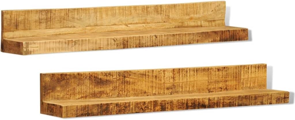 Floating Shelves,Rustic Wood Wall Storage Shelves, Wall Mounted Shelf Organizer,for Living Room, Bedroom, Kitchen, Bathroom,Office,Solid Wood Wall Mounted Display Shelf 2 pcs