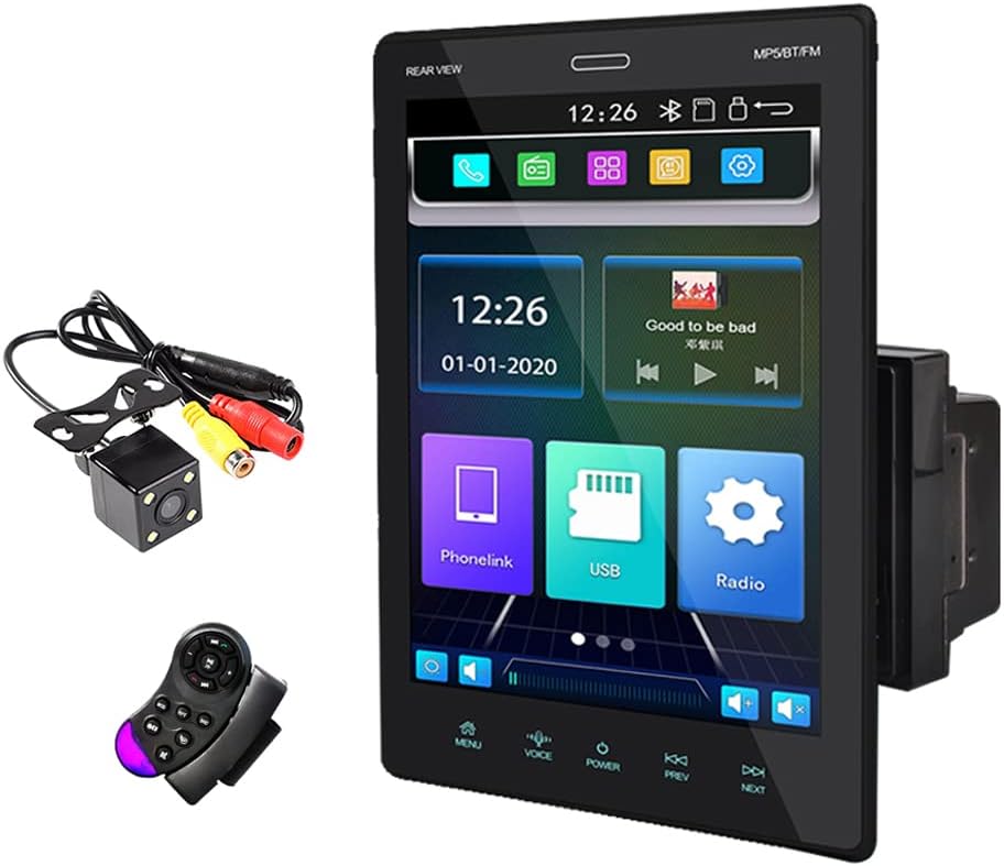 Eaglerich 9.5Inch Touchscreen Car Radio Carplay Android Auto Intelligent Voice Mirror Link Bluetooth FM Wince System Car Stereo+Remote Control+4LED Camera