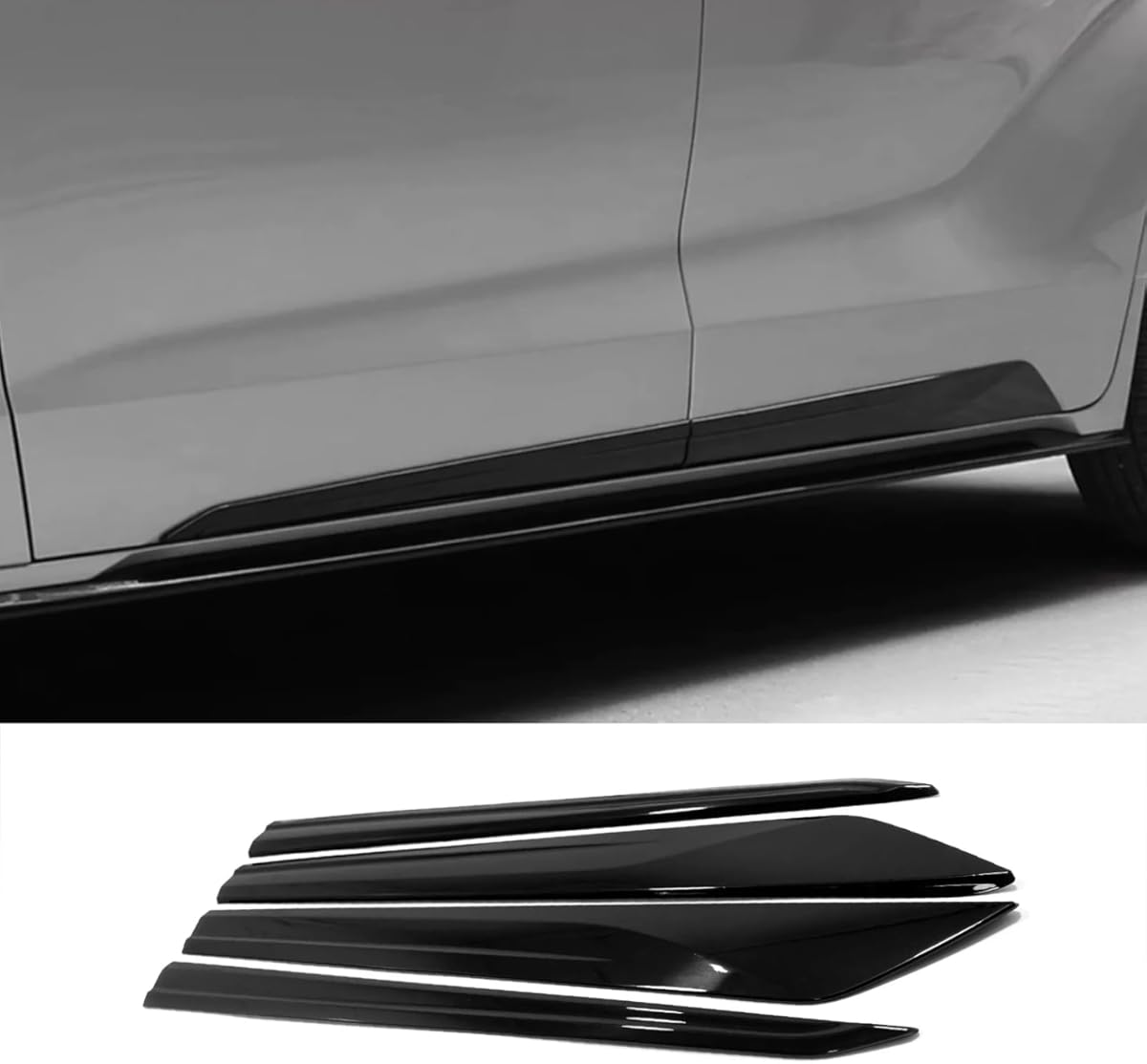 Car Accessories Fit for Toyota Sienna 2021 2022 2023 2024 2025 Exterior Body Side Door Molding Cover Trims (Glossy Black) ABS 4 PCS