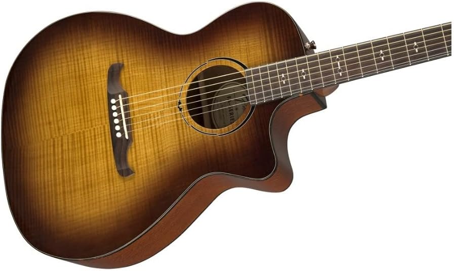 Fender FA-345CE Auditorium Cutaway Acoustic Guitar, with 2-Year Warranty, 3-Color Tea Burst