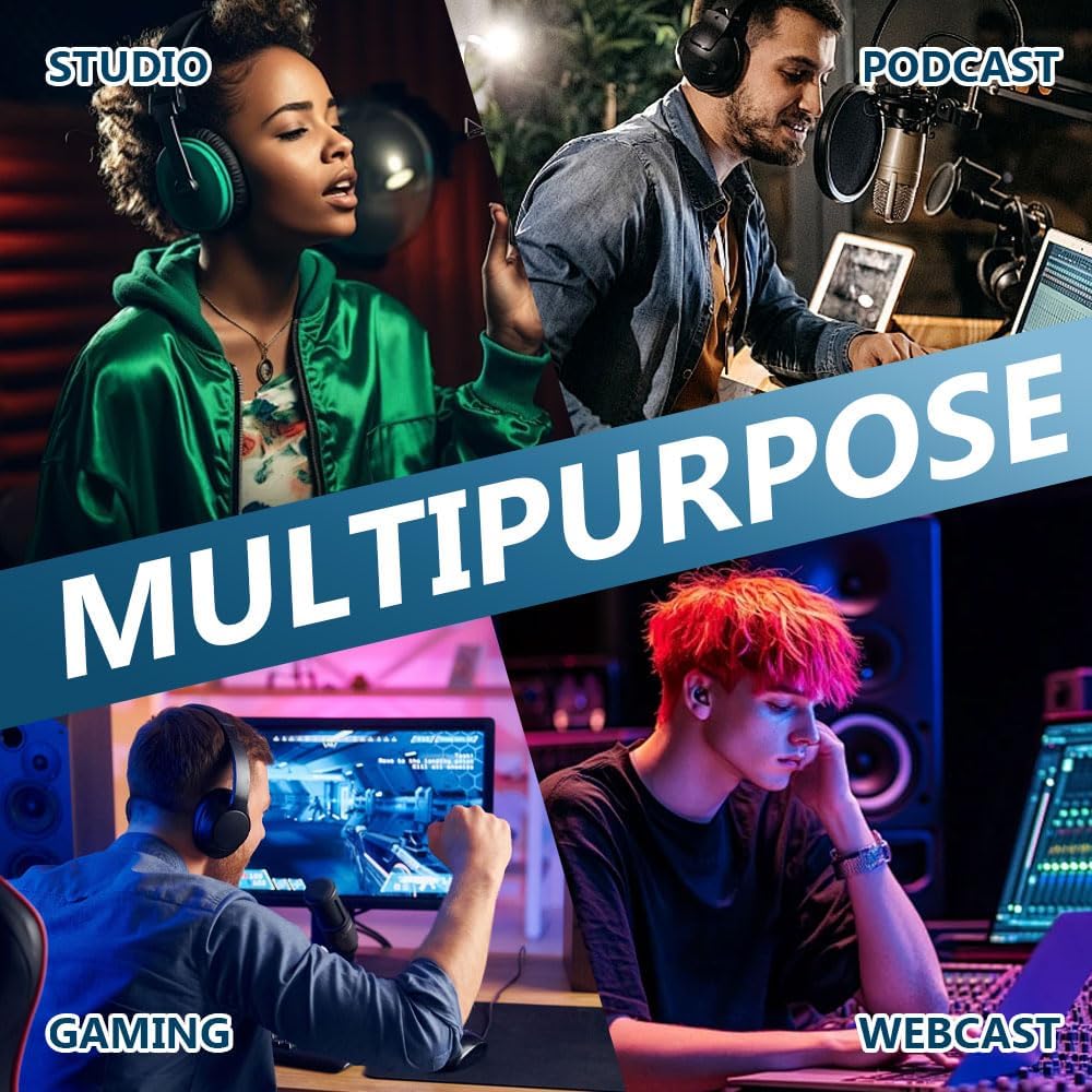 2025 New F998 Live Sound Card With DJ Mixer Effects & Voice Changer, Audio Interface Mixer, Effects Board Set Mixing Console Amplifier for Phone PC (C)