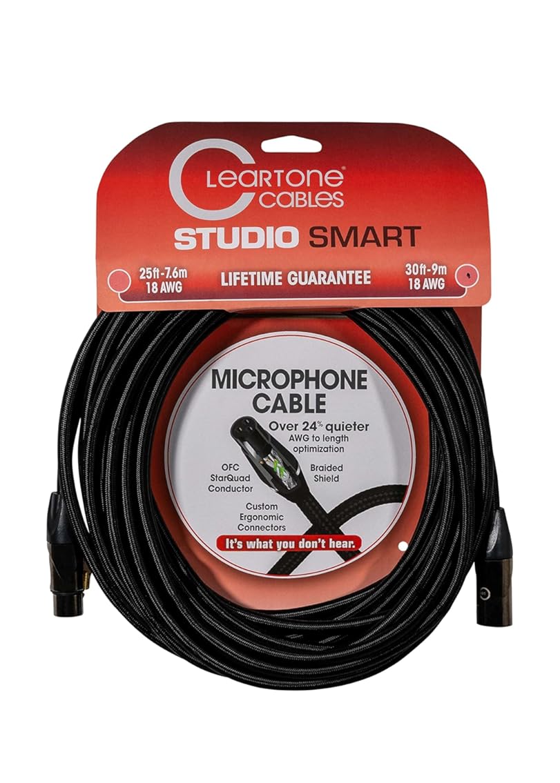ClearTone Studio Smart Professional Grade Microphone Cable 30 ft -1-Pack