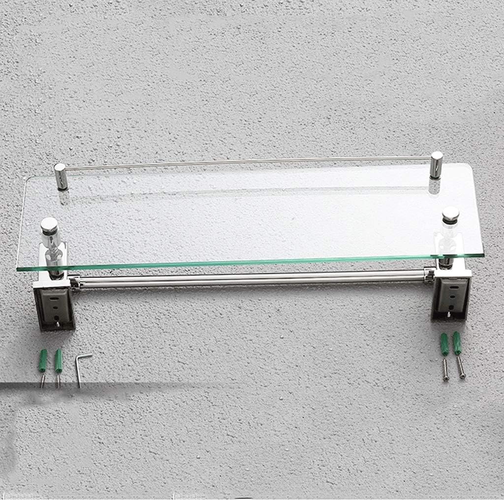 Bathroom Glass Corner Shelf with Towel Bar Wall Mount Extra Thick Tempered Glass Rack