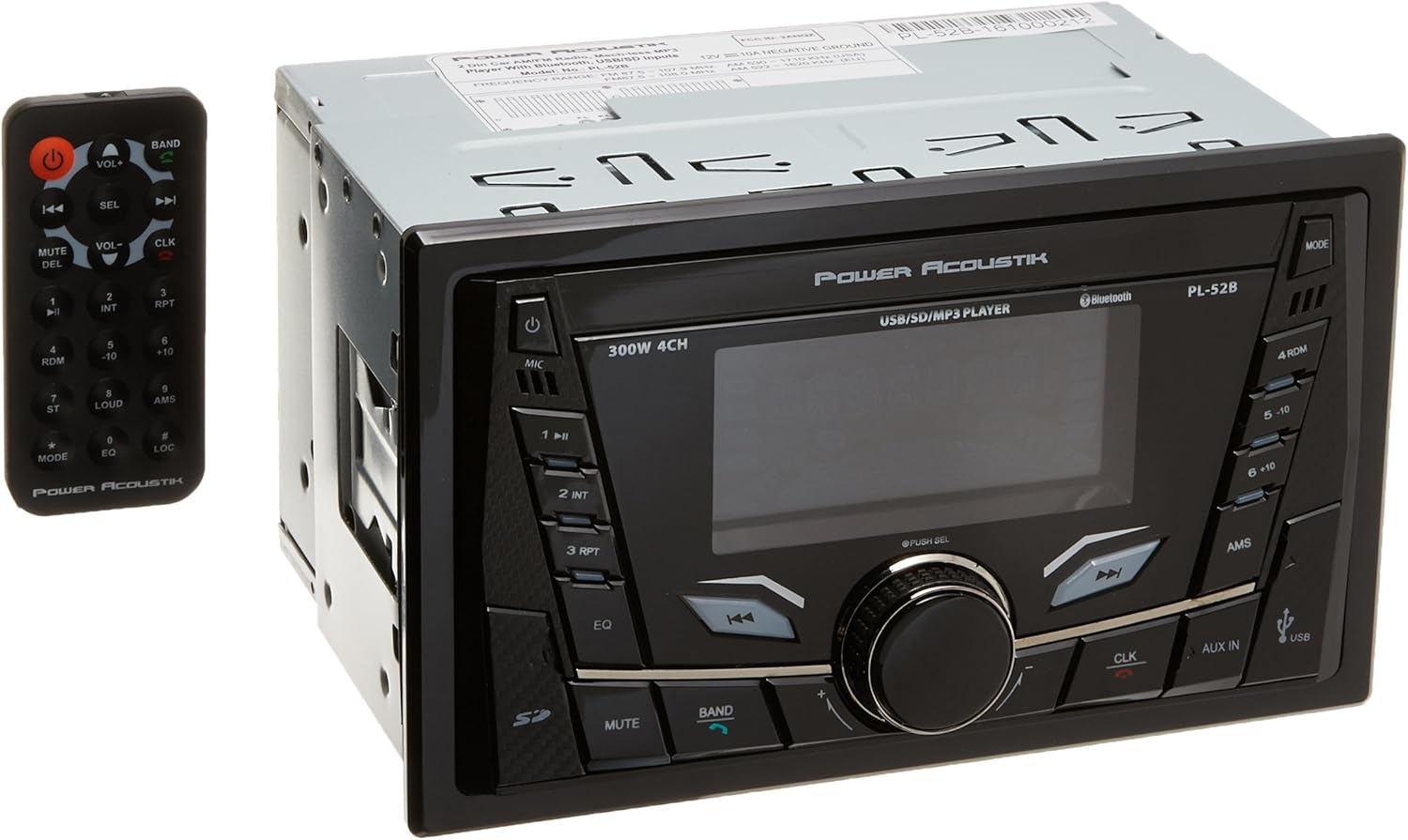 Power Acoustik PL-52B Double-Din in-Dash Digital Audio Receiver with Bluetooth