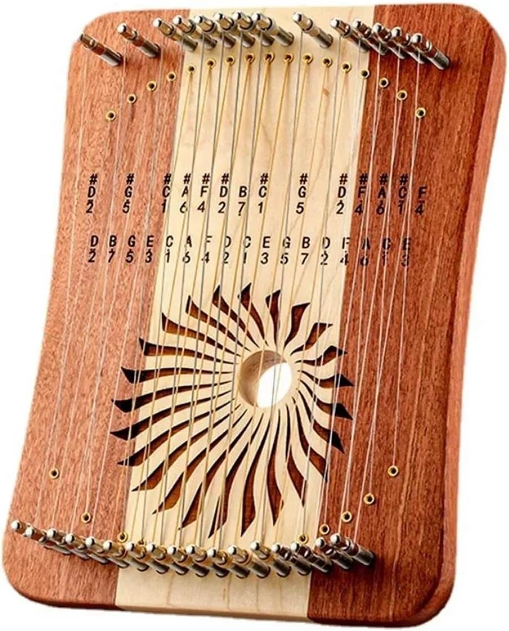 Lyre Harp Set Wooden 31 Tones Harp Rare Musical Instrument Professional Fingertip Harp Musical Instrument Easy Learn Beginner(31 Strings6)