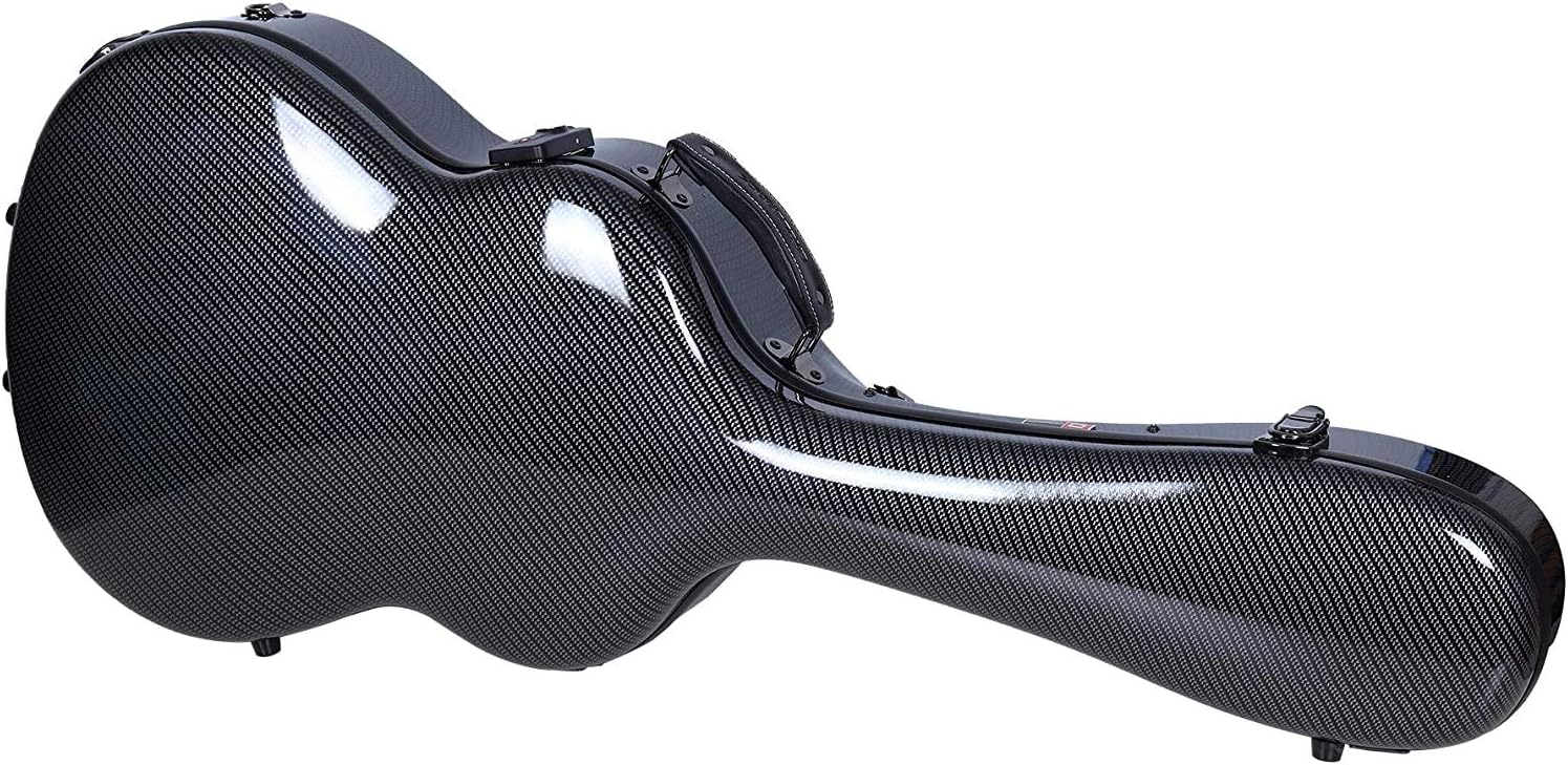 Crossrock Ultra-Light Fiberglass Case for 4/4 Classical Guitars in Black-TSA Lock(CRF5021CBK)