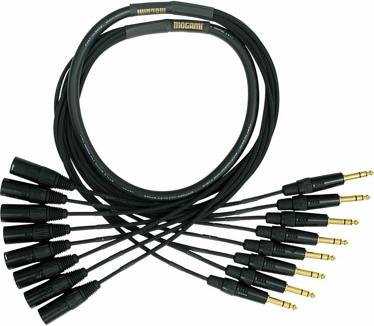 Mogami GOLD 8 TRSXLRM-15 | 8-channel male 1/4 TRS XLR Snake Cable 15 ft