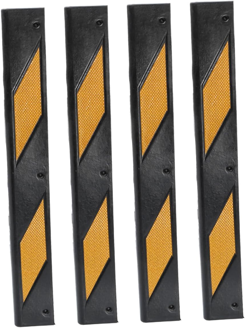 Mikinona 4pcs Rubber Corner Strips Garage Parking Aid Reflective Design Wall Protectors for Cars