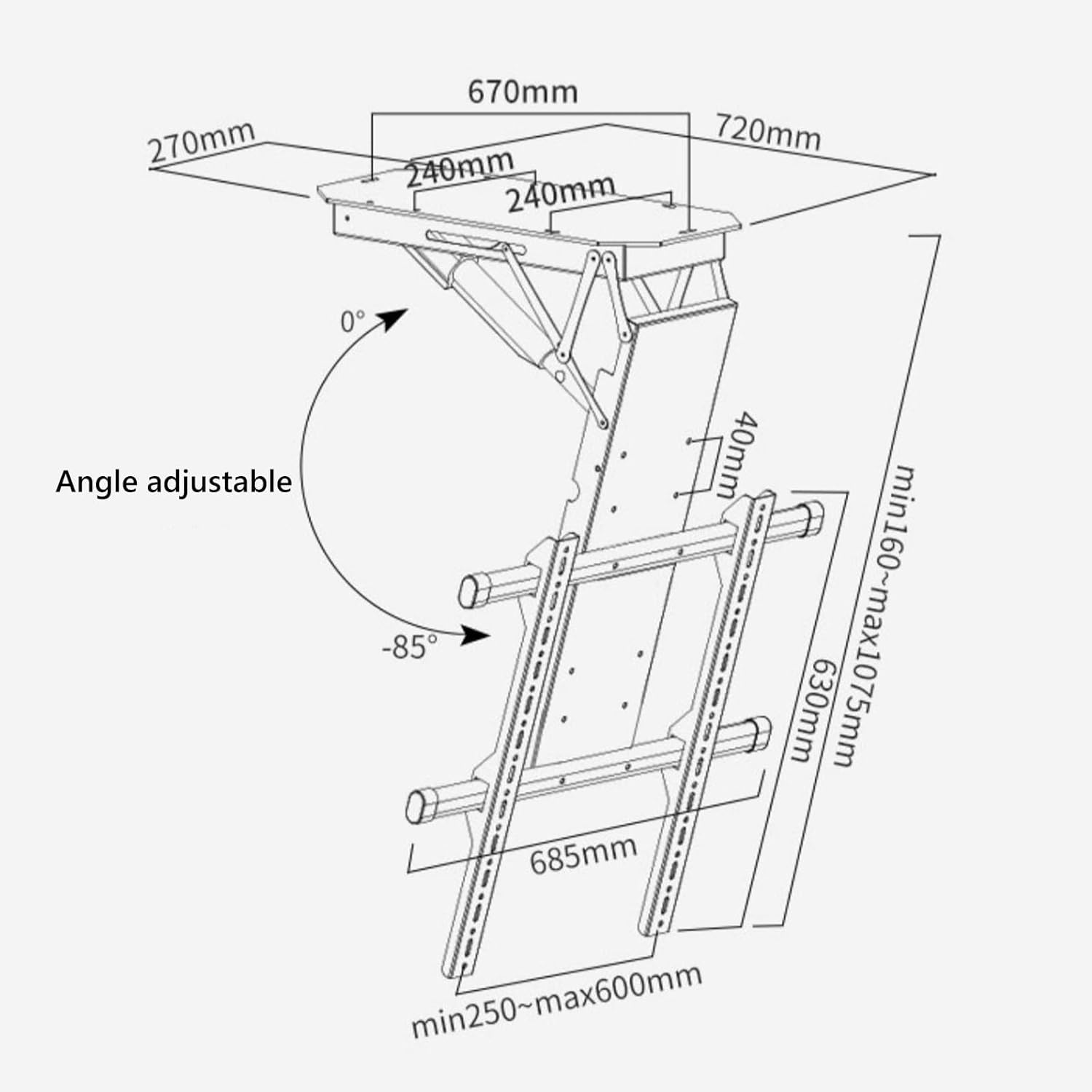 TV Monitor Wall Mount,TV Wall Mount,Motorized TV Mount - Adjustable Ceiling TV Mount Bracket, Motorized TV Mount for 50-90 Inch TVs, Hidden Drop Down TV Lift with Auto Lifting, TV Stand with Remote Co