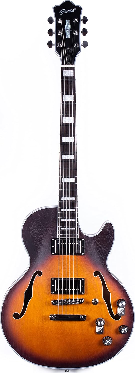 Grote LPF-002 Semi-Hollow Body Electric Guitar Matte Finished with Gigbag (VS)