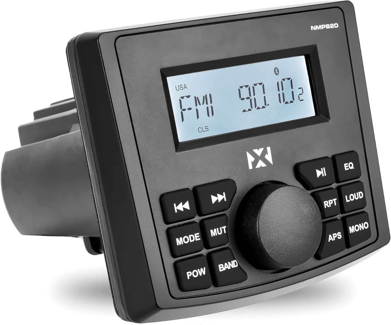 NVX NMPS20 Gauge Style Marine Stereo with Bluetooth and a Digital LED Backlit LCD Display - Perfect for Boats, UTVs, & ATVs