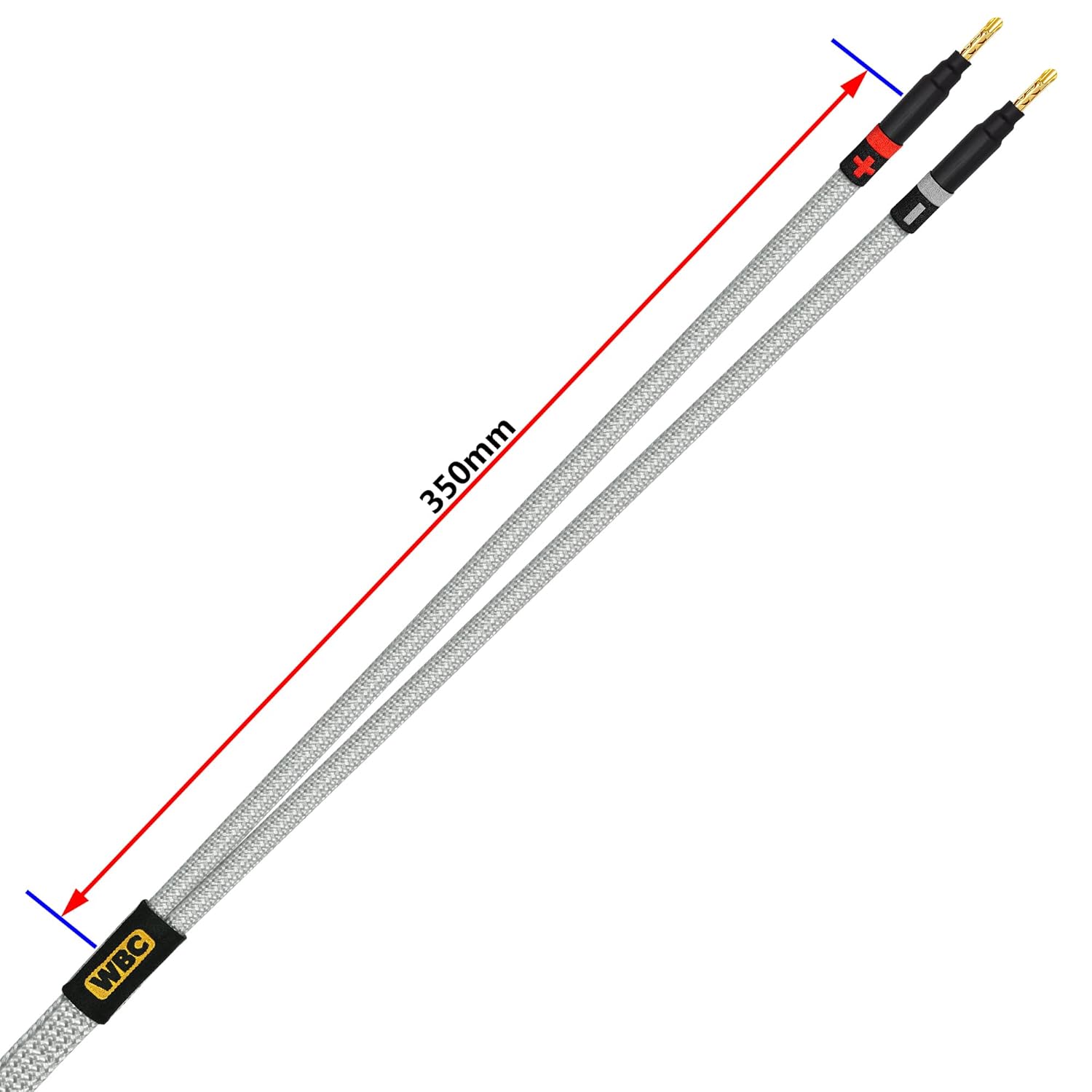 WORLDS BEST CABLES 10 Foot Ultimate - 12 AWG - Ultra-Pure OFC - Premium Audiophile HiFi Speaker Cable Pair with Eminence Gold Banana Plugs & Silver Tweed Jacket