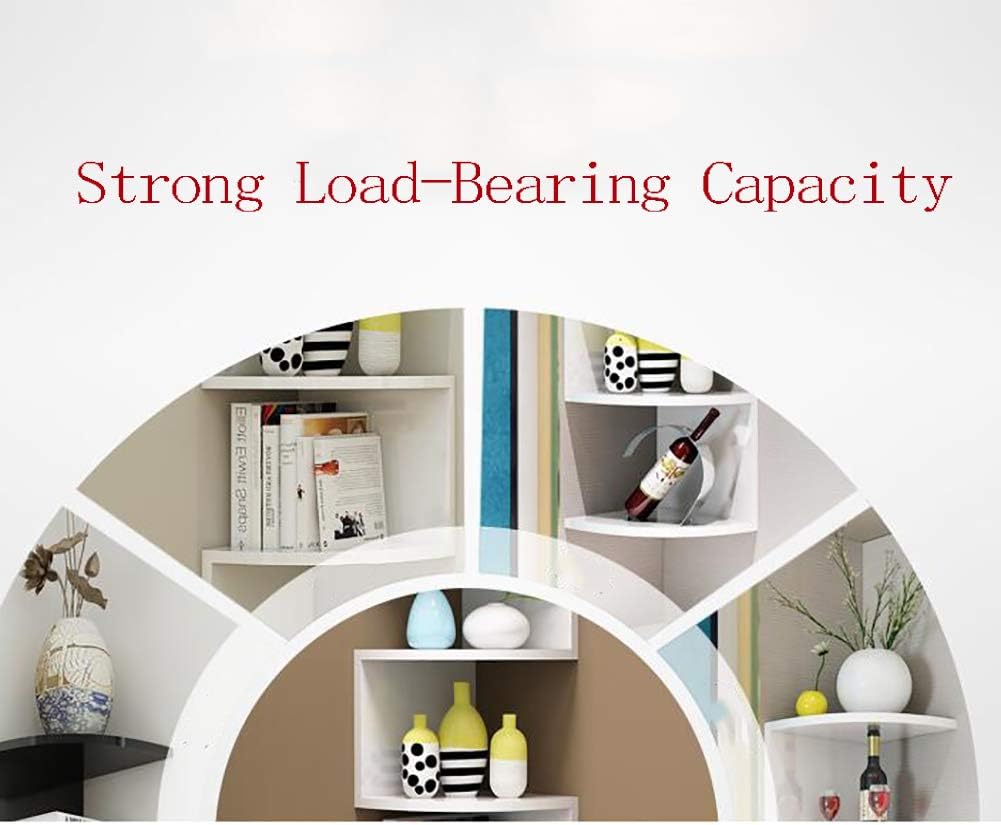 5-Tier Wall-Mounted Corner Shelf,Modern Decorative Zig Zag Unit Floating Shelves,Wall-Mounted Storage Display Rack,Easy to Install,for Bedroom Living Room Home Furniture Office Decor (Black Large)