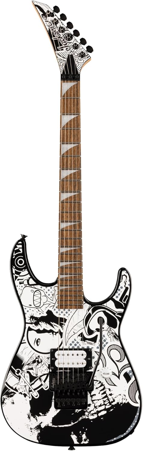 Jackson X Series DK1 H Skull Kaos Bundle with Cable, Tuner, Strap, Picks, and Austin Bazaar Guitar DVD