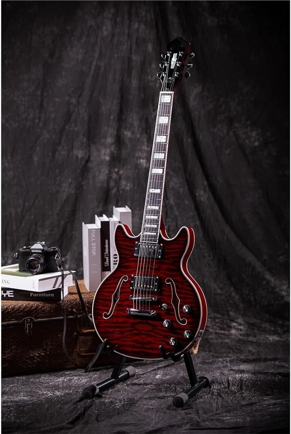 Beginner Electric Guitar Kits Red Semi Hollow Body Electric Guitar