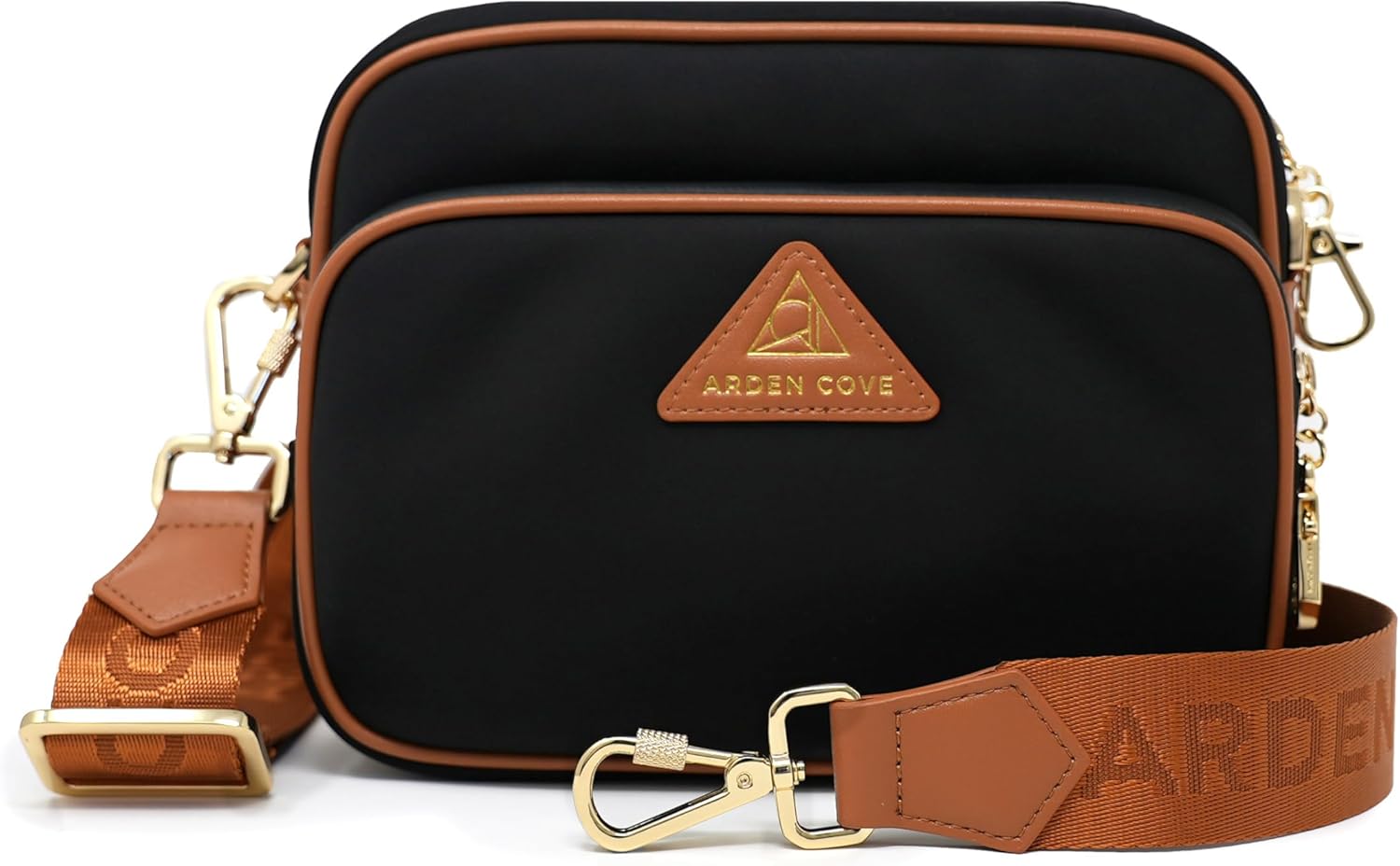 Womens Anti-Theft Water-Proof Travel Crossbody Bag with Women Nylon Jacquard Locking Clasps Strap