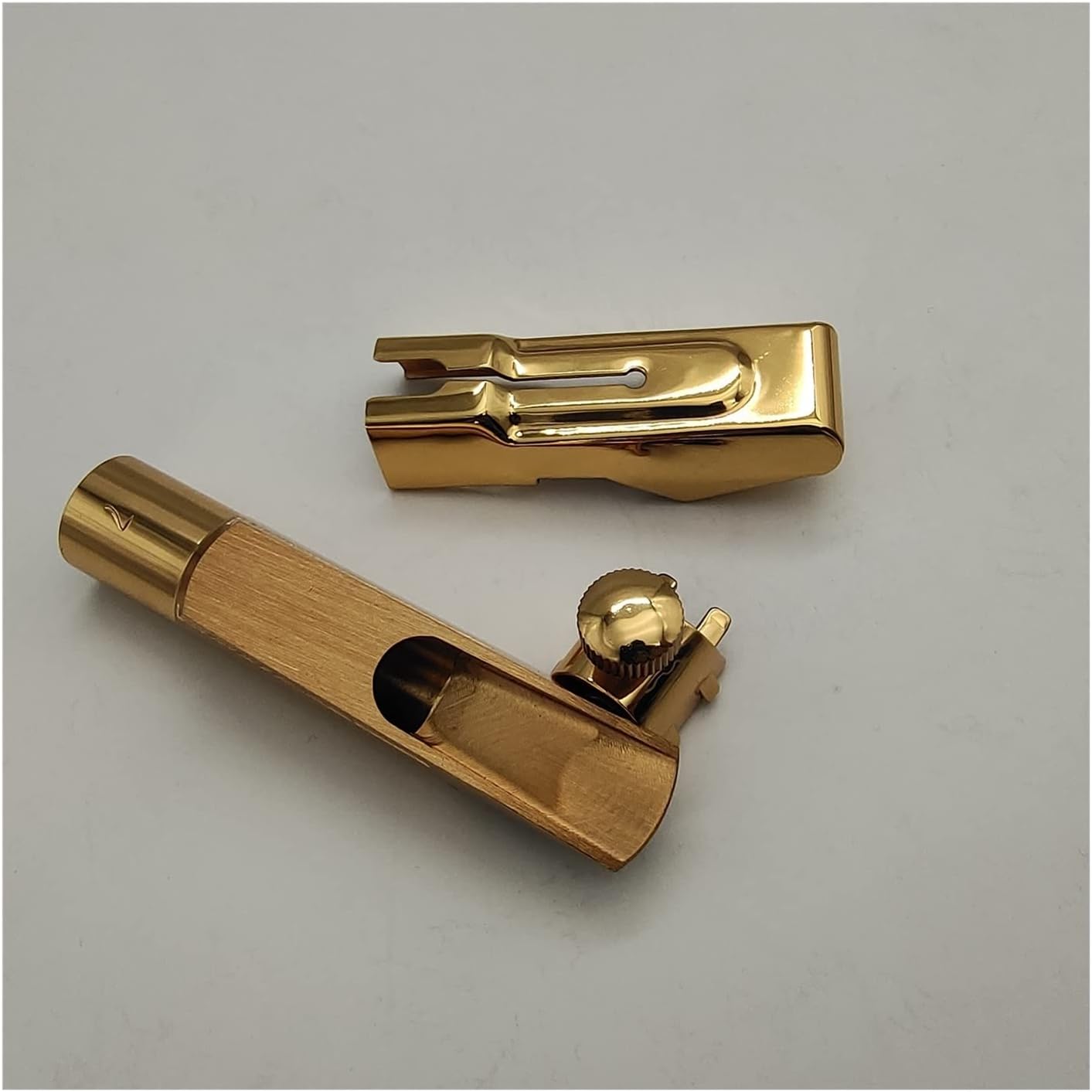 Sax Replacemen Set Professional Tenor Saxophone Alto Saxophone Mouthpiece Gold Plating Sax Accessories Saxophone Accessories (Color : Soprano Brass 5)