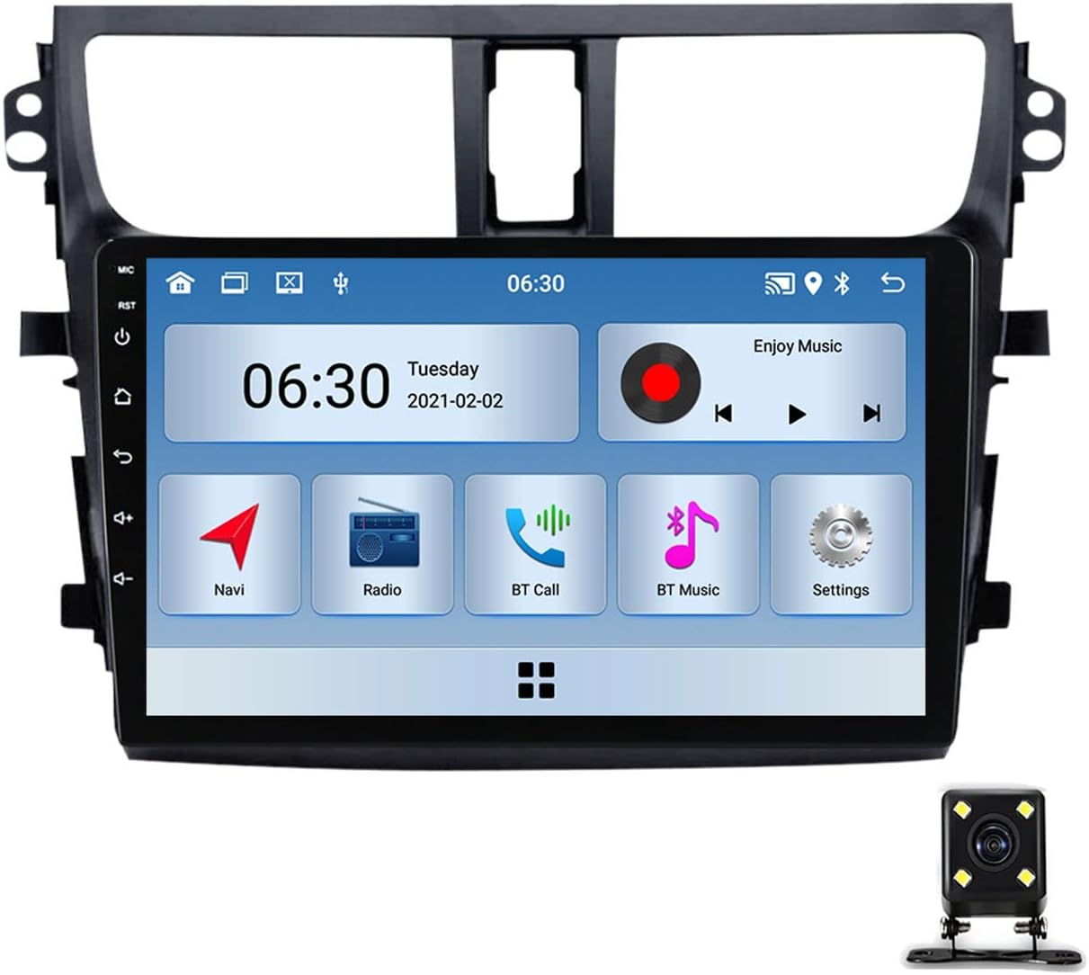 9 Inch Double Din Car Stereo Audio Bluetooth MP5 Player USB FM Multimedia Radio for Suzuki Celerio 2015~2018 with Backup Camera Support Steering Wheel Control/Carplay/Auto/Mirror Link