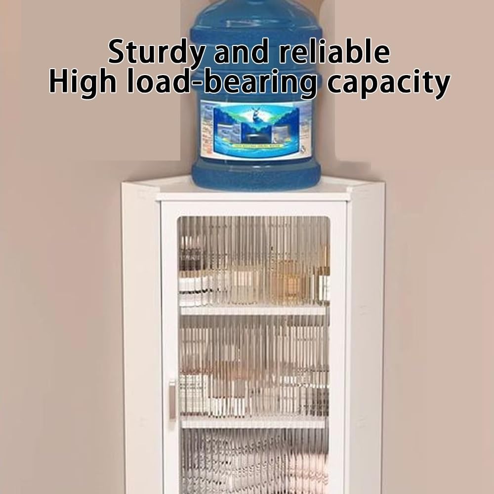 3-Tier Wall Mounted Bathroom Organizer, Hanging Storage Cabinet with Acrylic Doors, Modern Minimalist Floating Shelves, Stylish Corner Shelf for Kitchen, Bathroom(30cm-11.8in)