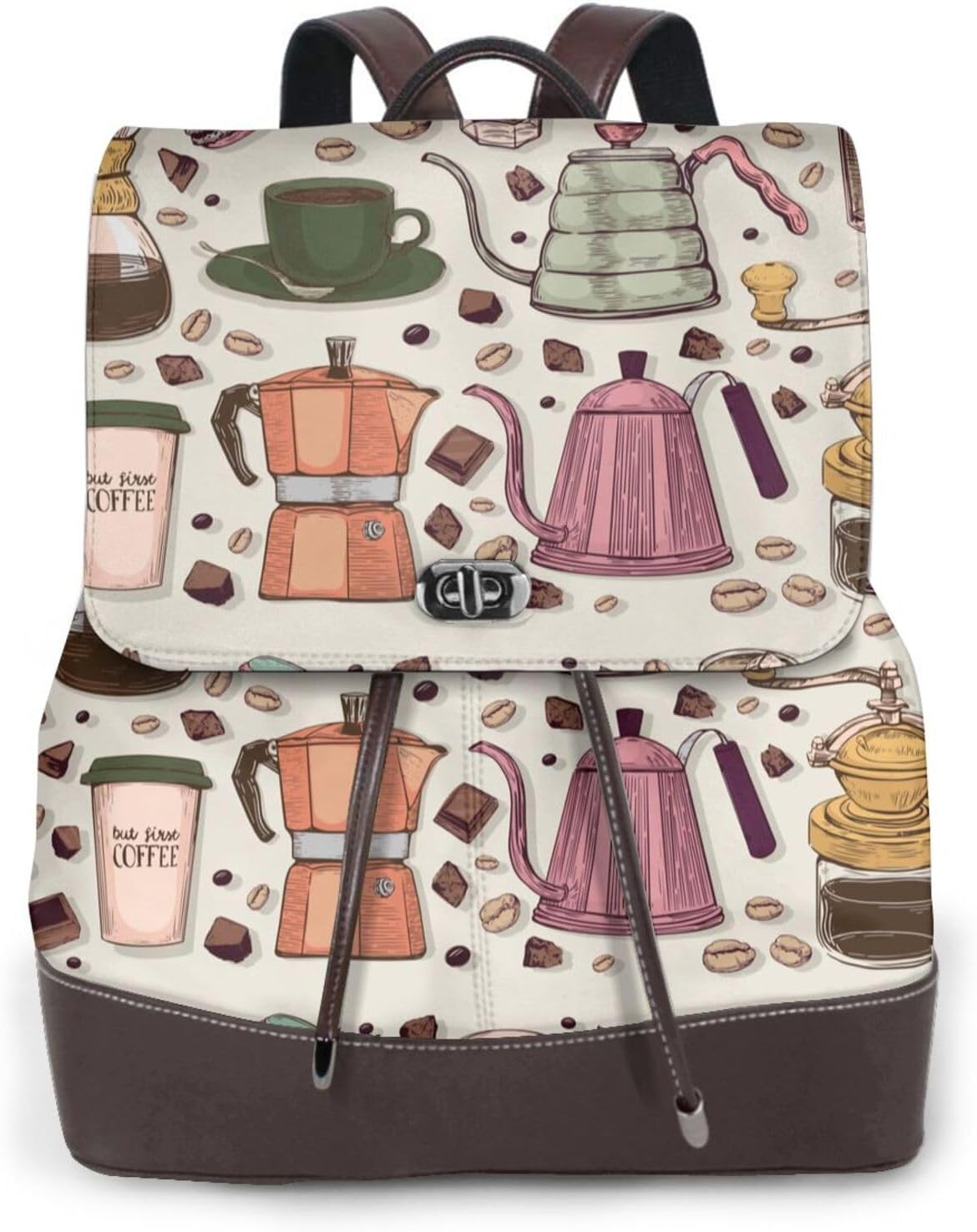 Vintage Coffee for Womens Backpack Purse Microfiber PU Anti-theft Large Fashion Designer Travel Bag Ladies Shoulder Bags