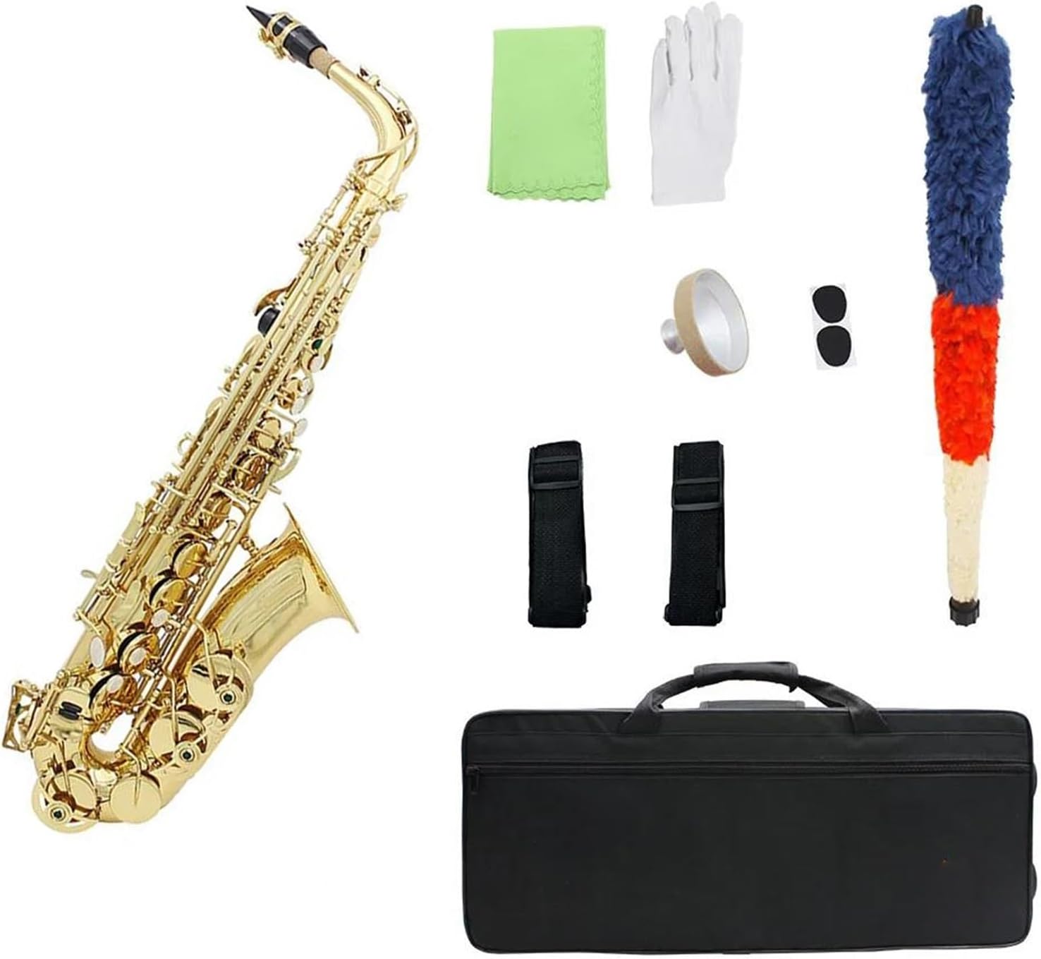 Beginner saxophone Eb Alto Saxophone Brass Gold Lacquer E Flat Sax Woodwind Musical Instrument With Case Saxophone Accessory