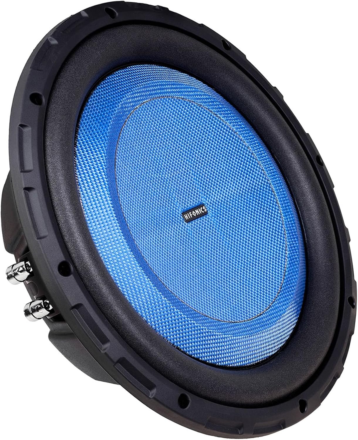 Hifonics Elite 12 Inch Shallow Mount Car Subwoofer, Dual 4 Ohm Voice Coil Speaker 600 Watt Peak Power Mobile Amplifier, Black/Blue
