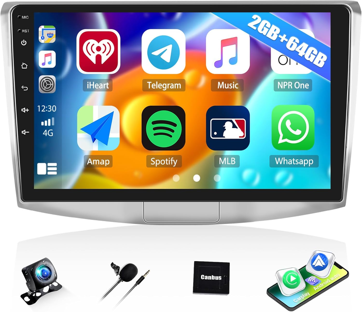 2G+64G Car Stereo Radio for Volkswagen VW Passat 2006-2011 / CC 2009-2017, 10.1” Touch Screen Android 13 Car Radio with Wireless CarPlay Android Auto, Bluetooth, WiFi, GPS Navigation, HD Backup Camera