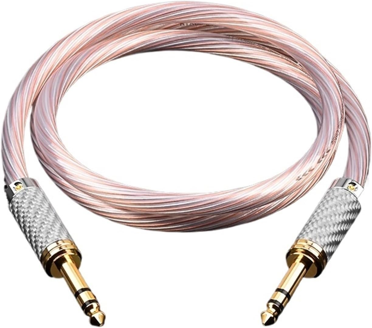 HiFi 6.35mm Audio Cable OCC Silver Mixed 6.35 TRS Stereo Jack for Amplifier Mixer Guitar Instrument Cable(5m)