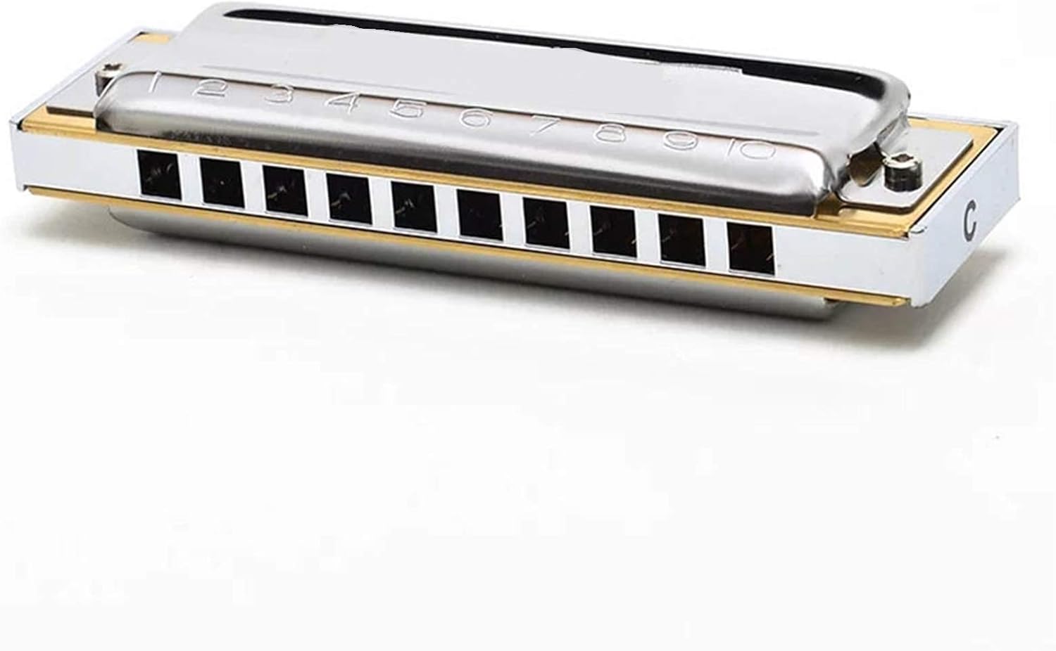 Harmonica 10 Holes Diatonic Harmonica Mouth Organ Instrumentos Blues Harp Key C Musical Instruments (Color : Silver Key Bb)