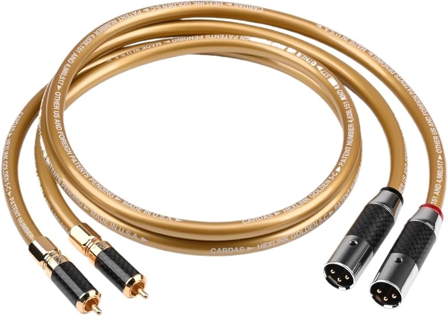 1 Pair 2RCA to 2 XLR Audio Cable HIFI OFC Core 2 RCA to 2 XLR Cable For Amplifier Mixer Speaker(2rca to 2xlr male,5m)