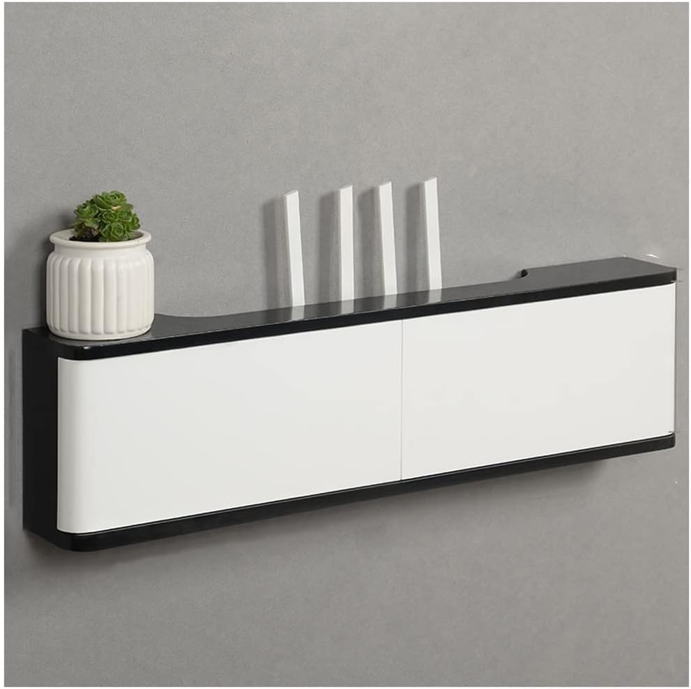 Floating Shelf Bracket Router Storage Box Cable Power Plug Wire Storage Boxes Wall Mount Floating Shelf Multi-Function Storage Rack Shelves Bracket (Color : B, Size : Large)