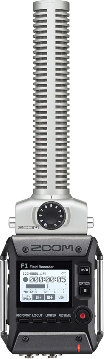Zoom F1-SP On-Camera Microphone and Recorder, Audio for Video Recorder, Records to SD Card, Outputs to Camera, Battery Powered, Includes Shotgun Microphone