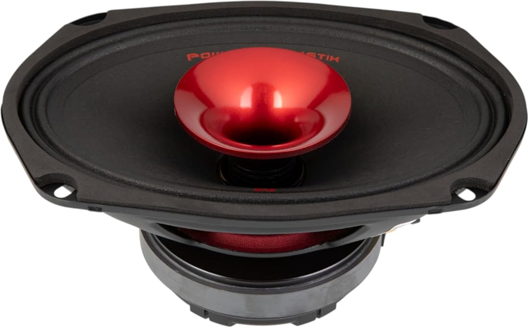 Power Acoustik PR-694C – 6x9 Inch 2-Way Midrange Pro Audio Speakers with Compression Tweeter | 350W Max, 4 Ohm, 94dB | Steel Basket, Black Paper Cone – High Sensitivity Car or Pro Audio Speaker Pair
