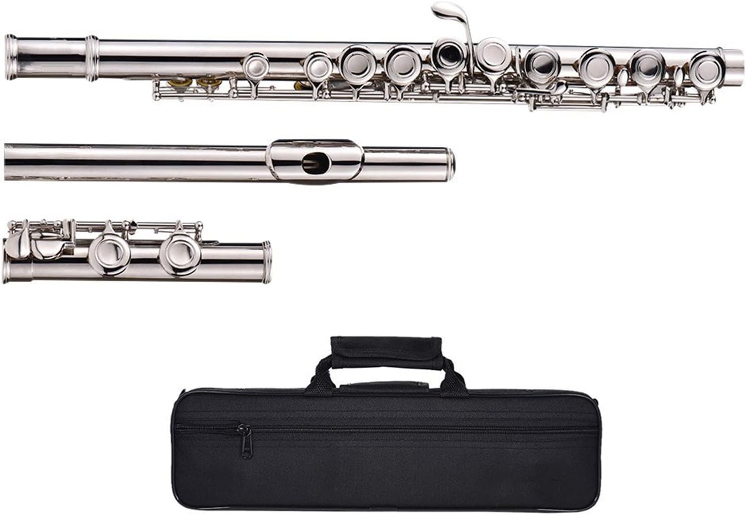 Flutes Flute C Key 17 Holes Flute Nickel Plated Woodwind Instrument Silver Color Musical Intrument