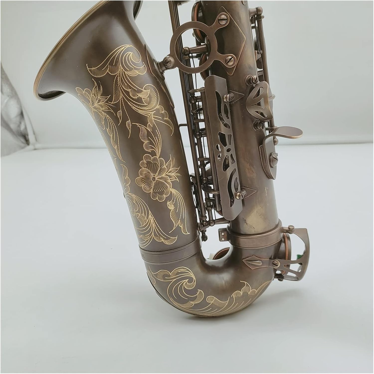 Alto Saxophone E Flat Antique Copper Woodwind Instrument with Case Mouthpiece Student Saxophone (Color : Light Grey)