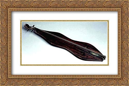Charles Napoleon Prichard - 24x16 Gold Ornate Frame and Double Matted Museum Art by Museum Prints Titled: Appalachian Dulcimer