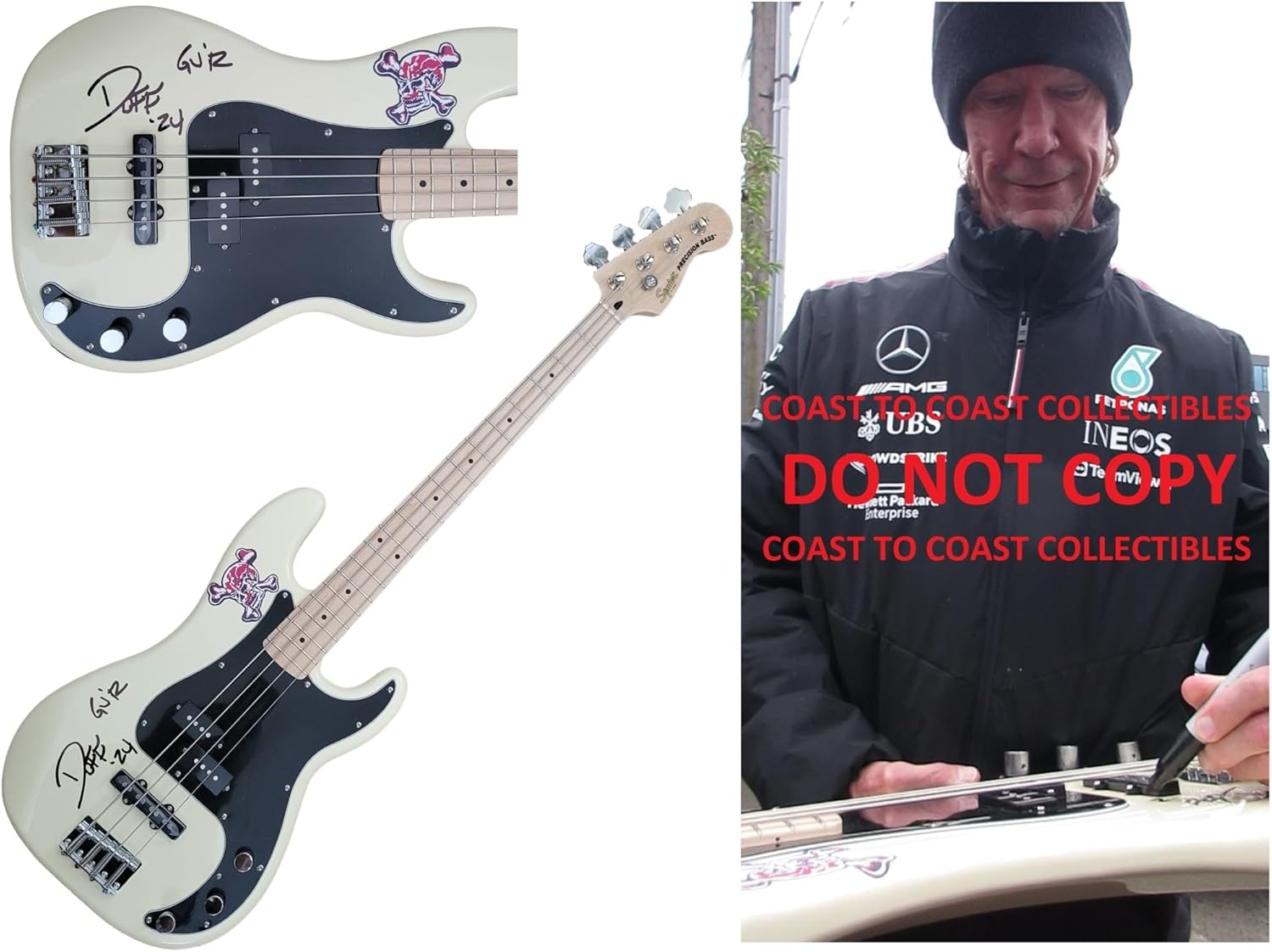 Duff McKagan Signed Fender Squier Bass Guitar COA Proof Guns N Roses Autographed STAR