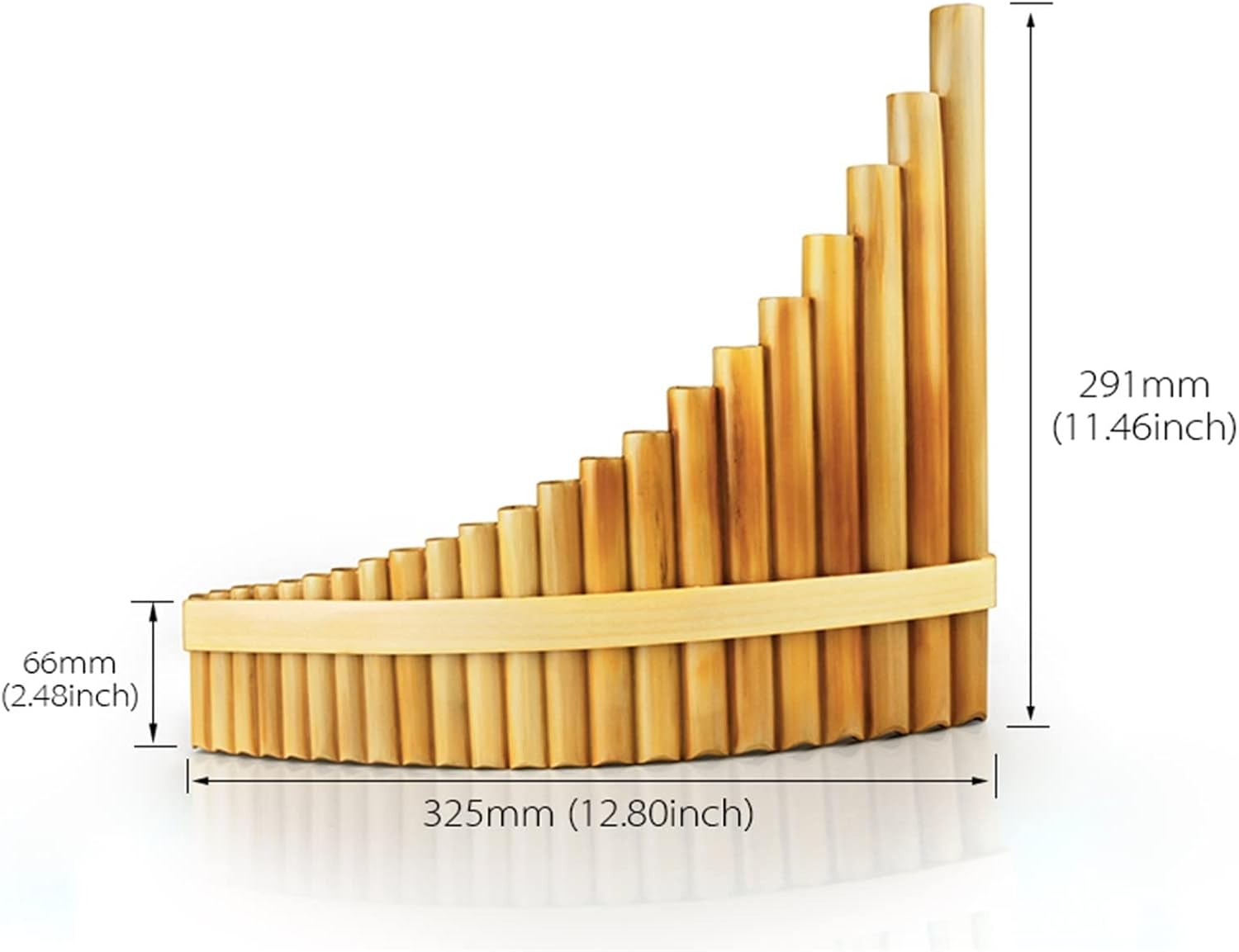 KESHUO 22 Pipes G Key Reed Pan Flute Traditional Woodwind Instrument Bamboo Handmade Pan Pipe Panpipes (Color : 22G-Right)