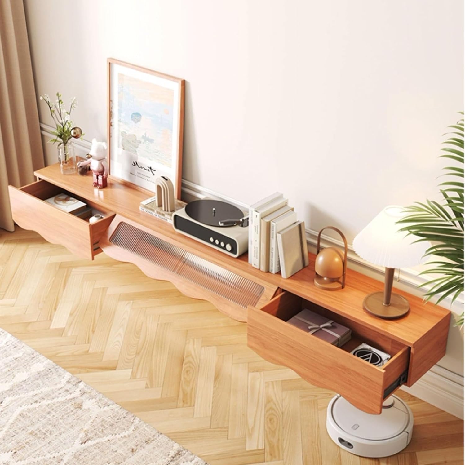 TV Cabinet Household Floating TV Stand Wall Mounted Entertainment Center and Cabinet Shelf TV Console with Storage TV Shelf for Bedroom Living Room Television Stand