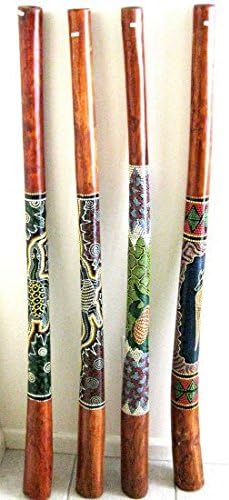 Jive Didgeridoo Instrument Hand Painted Solid Teak Wood Aboriginal Design Percussion Musical Instrument Professional Sound XL Size 52