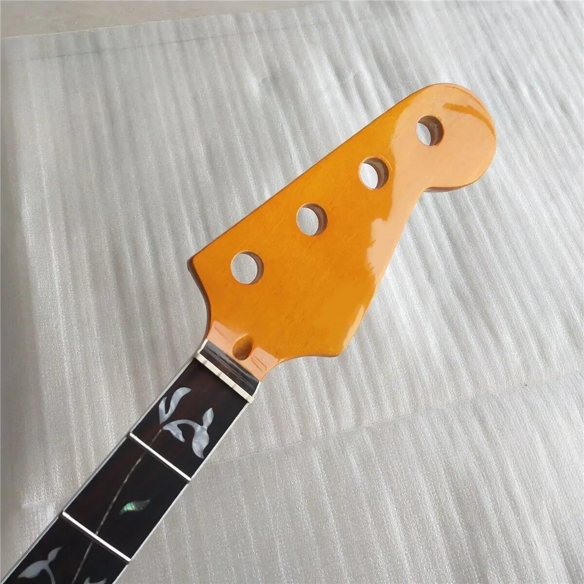 Maple Electric Jazz Bass Guitar Neck 20 Fret 34inch Rosewood Vine Inlay Yellow