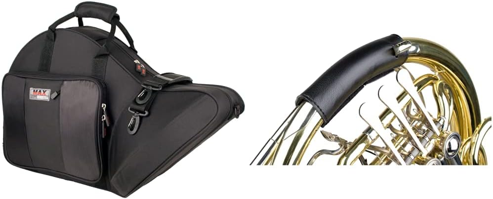 Protec MAX MX316CT Contoured French Horn Case, Black & Protec French Horn Hand Guard, Larger, Model L227