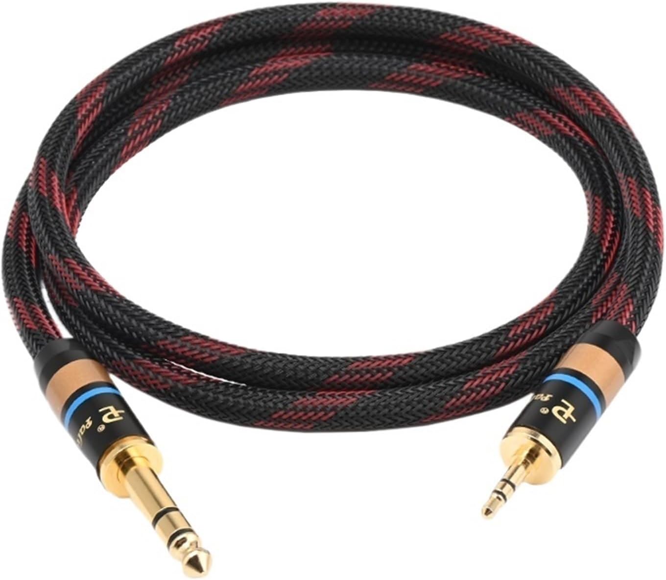 Hi-end HiFi 3.5mm to 6.5mm Aux Cable for Electronic Instruments 6N OFC Nylon Net Stereo 3.5 Jack Audio Guitar 6.5 TRS Jack Cable(3.5 m)